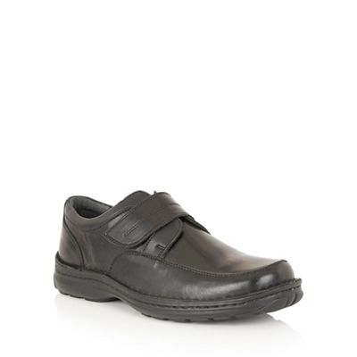 Black leather 'Canley' rip tape shoes